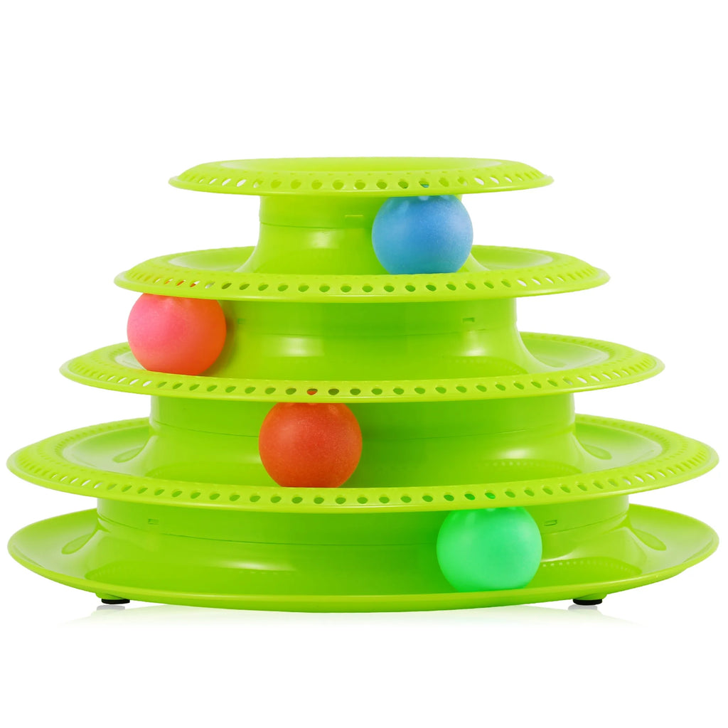 Cat Track Tower Toys 4-Layer Ball Track Interactive Cat Toys