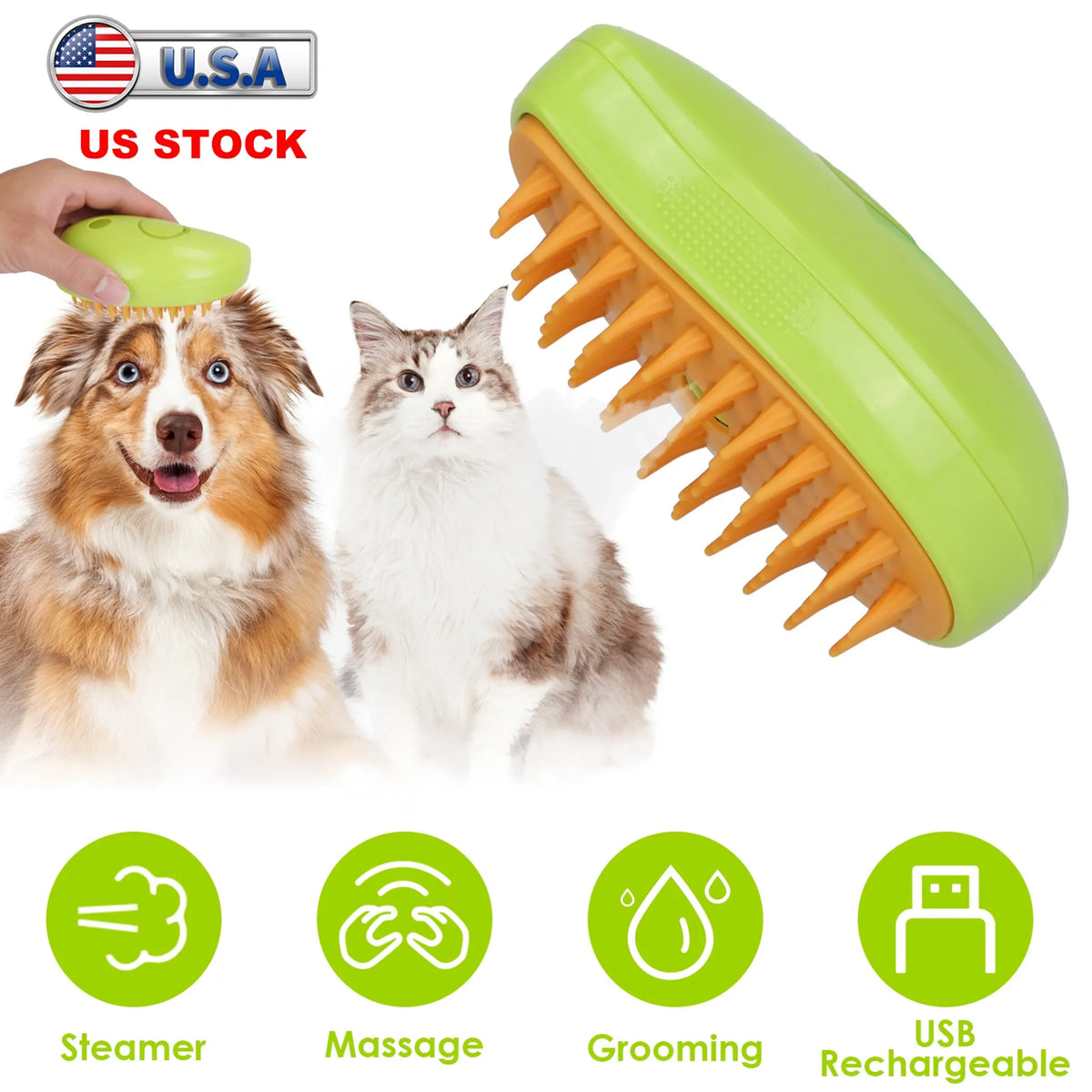 3 In 1 Cat Grooming Steam Brush Hair Brush