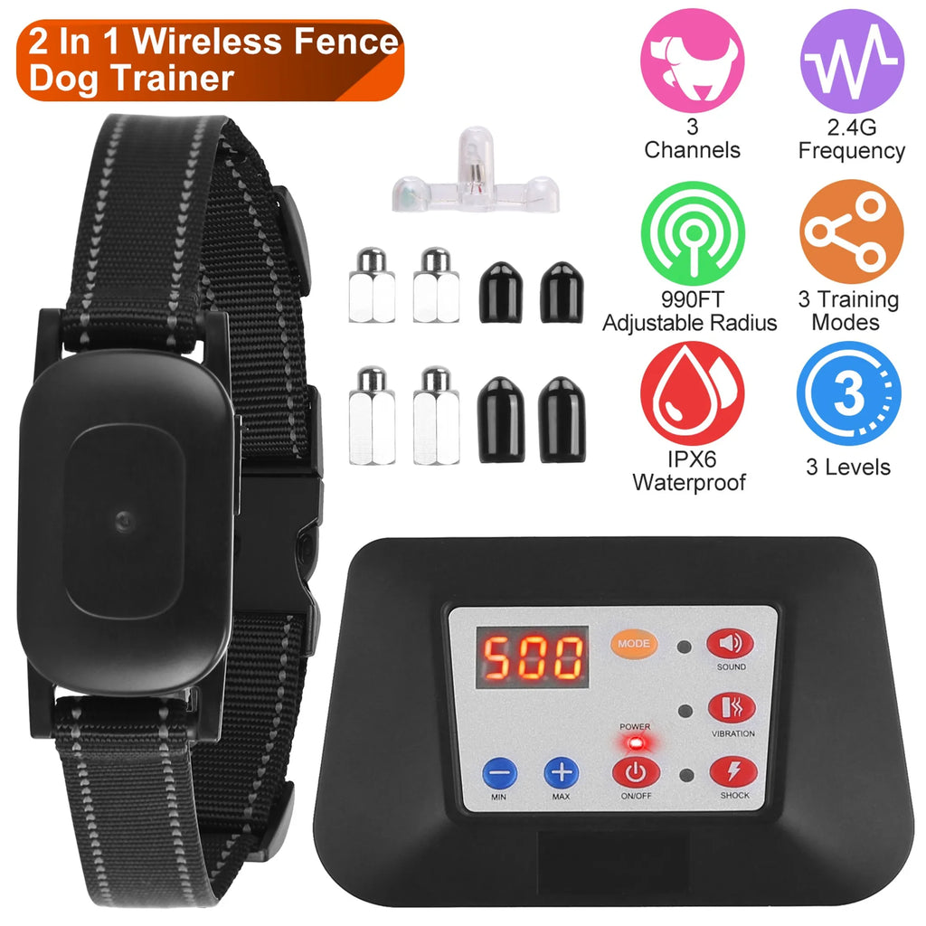990FT Radius Dog Training Collar Wireless Fence