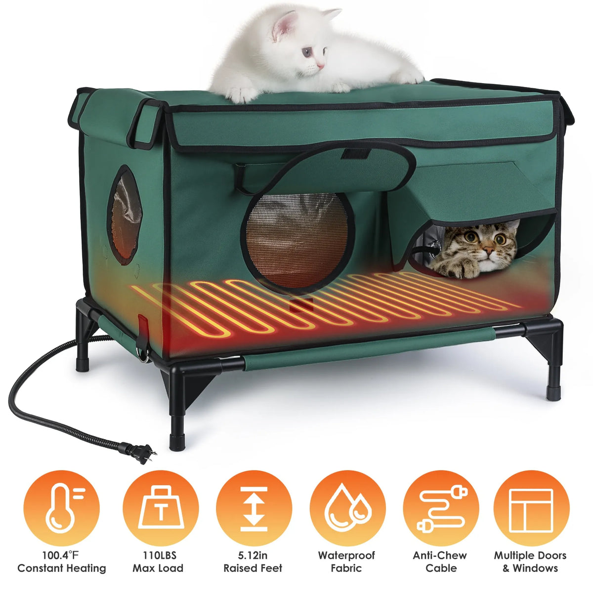 Waterproof Heated Cat House