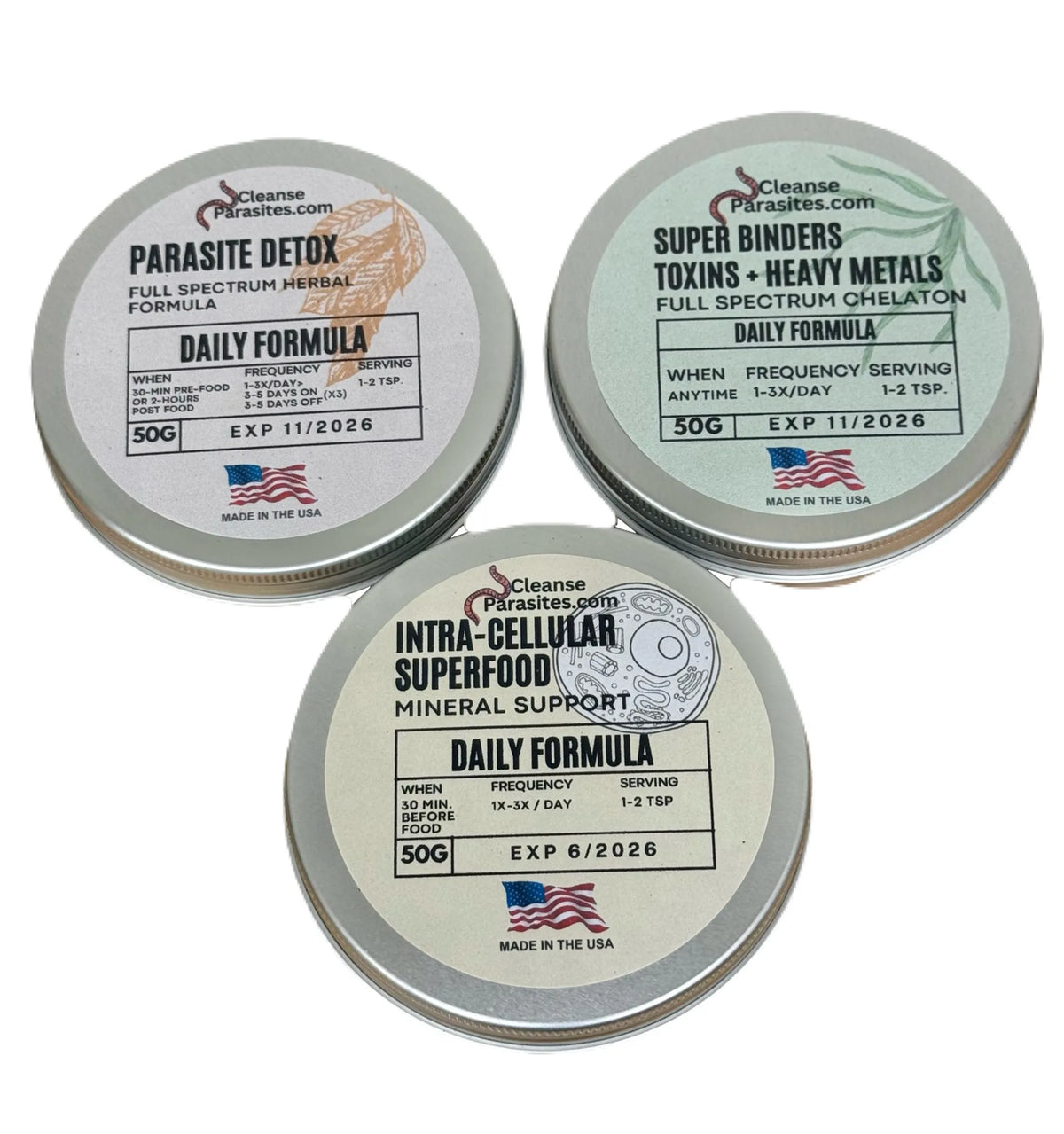 Parasite Cleanse, Super Binders, Cellular Superfood